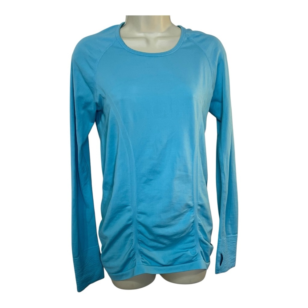 ATHLETA Blue Long Sleeved Yoga Athletic Top Women’s size Small